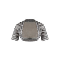 Bolero à manches courtes Rocaille en maille - Ivoire & Noir