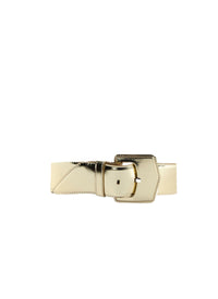 Ceinture à grosse boucle en cuir - Or