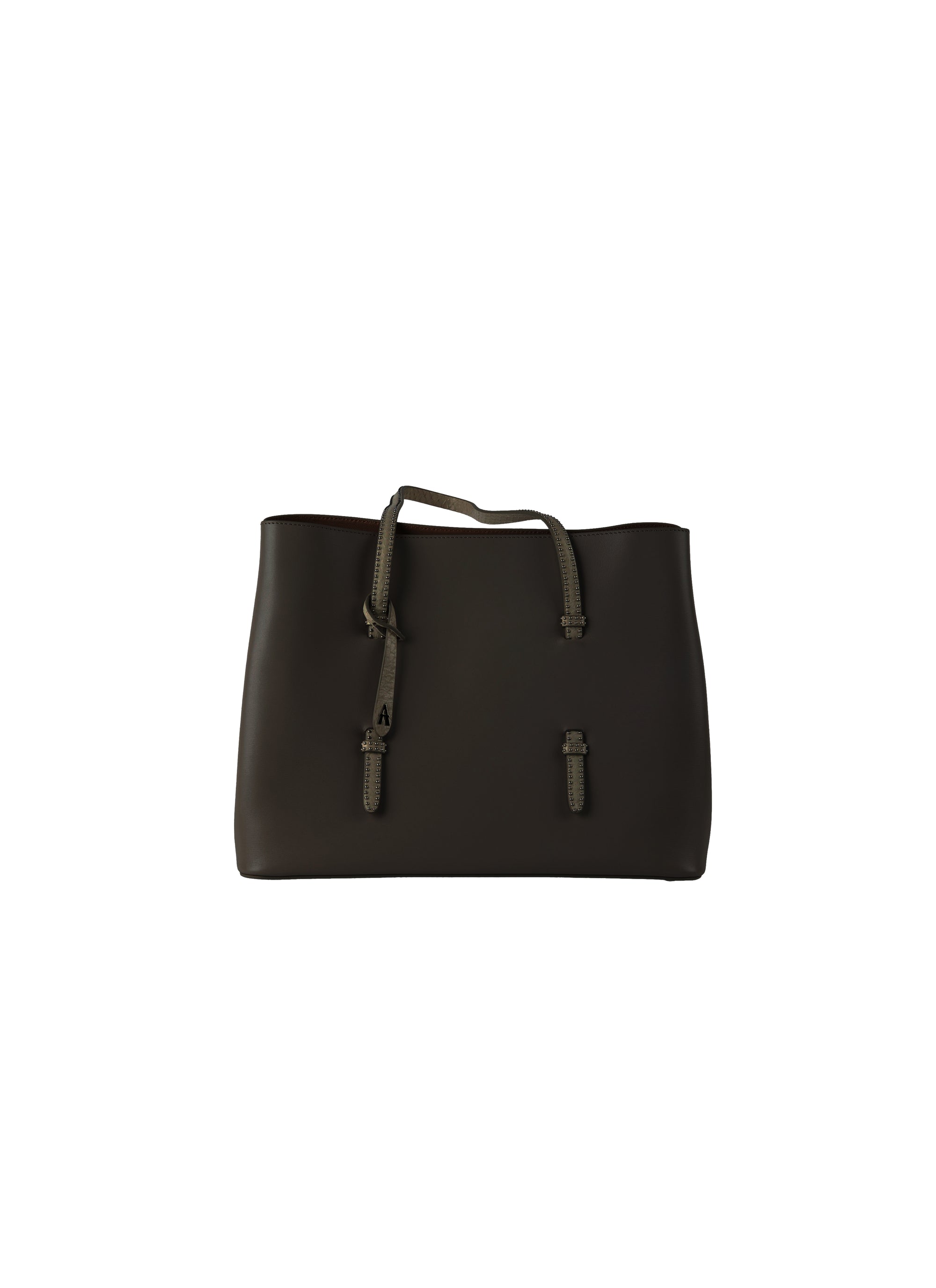 Medium studded Mina bag, leather - Black