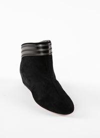 Bottines en cuir bi-matière ajourées - Noir & Argent