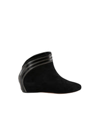 Bottines en cuir bi-matière ajourées - Noir & Argent