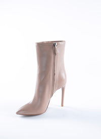 110 leather boots with studded side stripes - Flesh & Silver