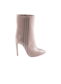 110 leather boots with studded side stripes - Flesh & Silver