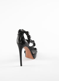 Bombe 135 platform sandals in leather - Black intense