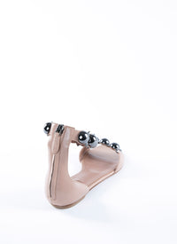 Sandales Bombe plates en cuir - Chair