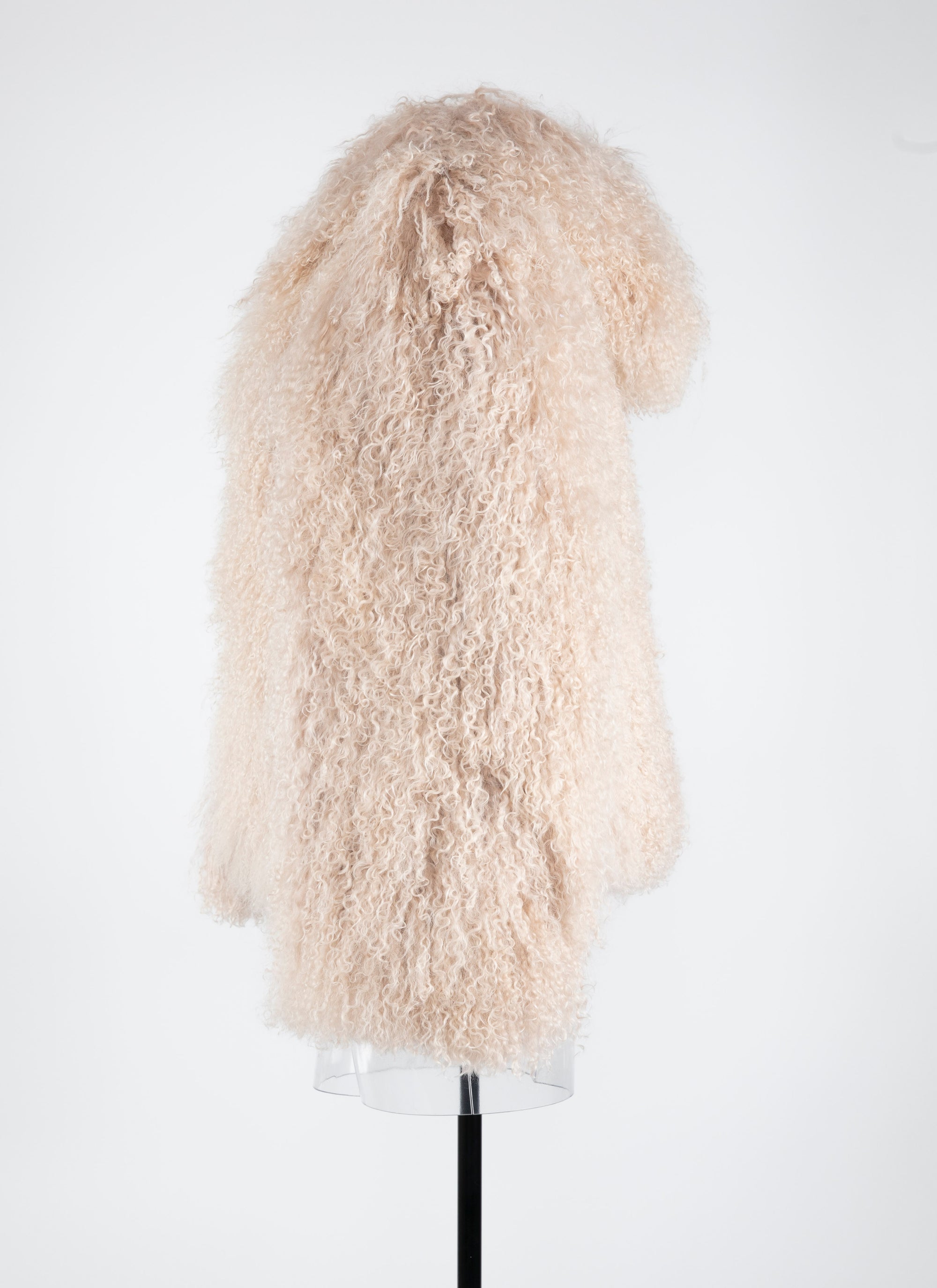 All-over fur jacket in leather - Vanilla