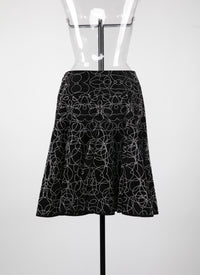 Jupe Rainbow en cuir - Noir & Argent