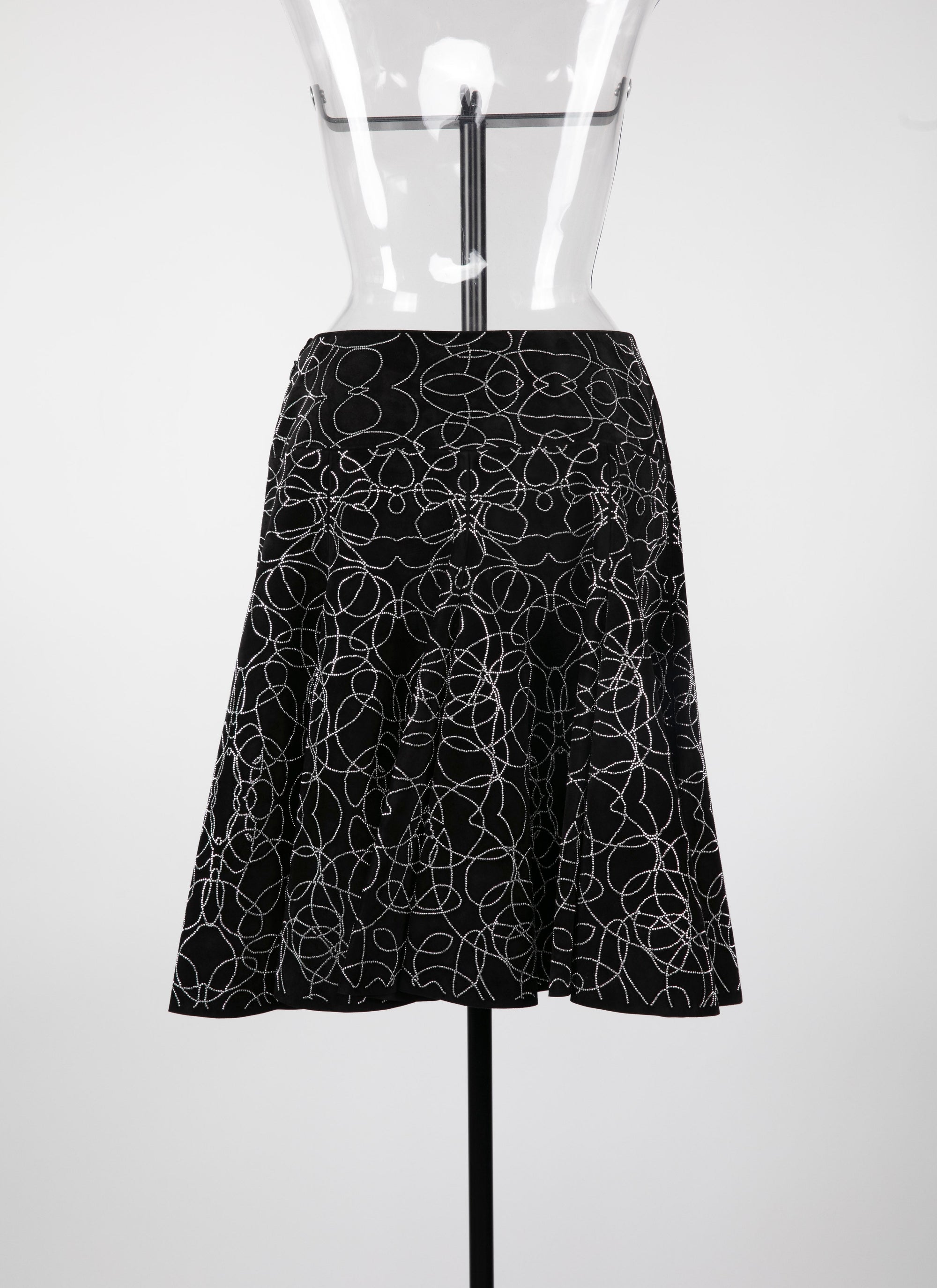 Jupe Rainbow en cuir - Noir & Argent