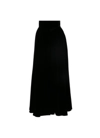 Long velvet skirt - Black intense