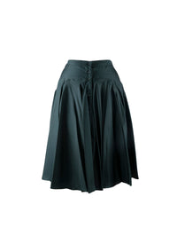 Short silk skirt with gathered detail - Dark Petroleum