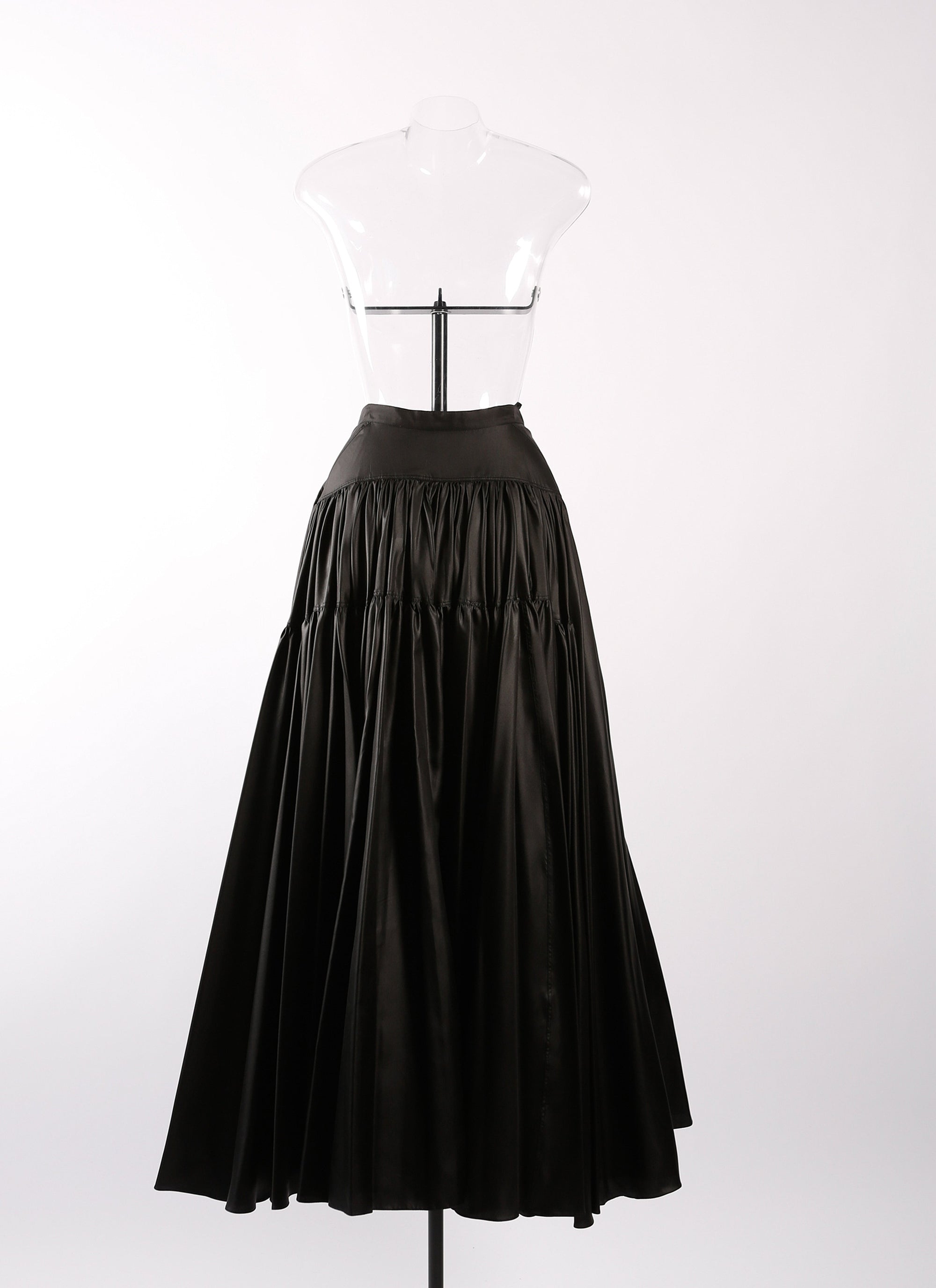 Jupe longue boutonnée détail couture - Noir intense