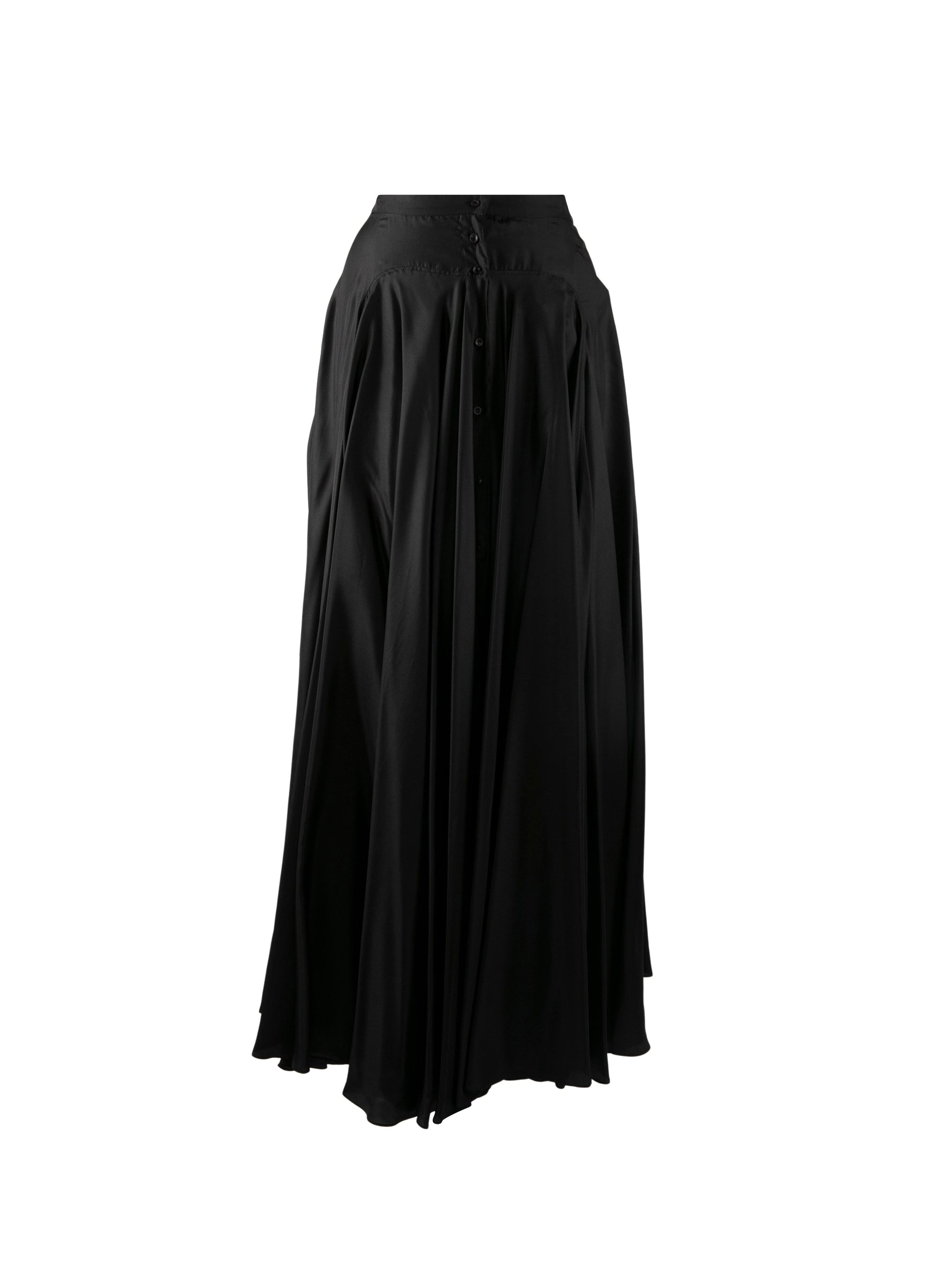 Jupe longue boutonnée détail couture - Noir intense