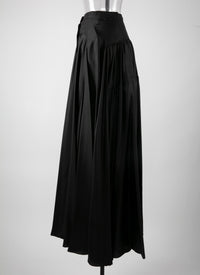 Jupe longue boutonnée détail couture - Noir intense