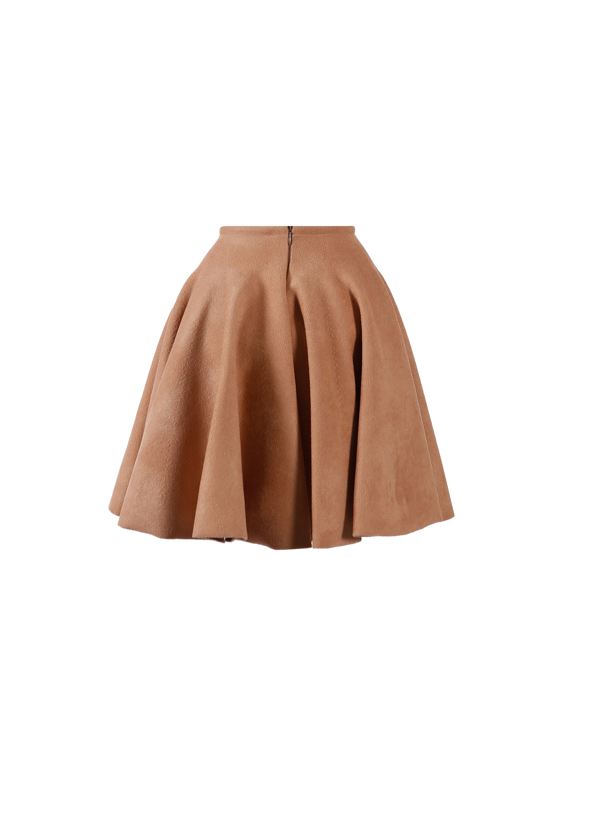 Wool blend skater skirt - Nude