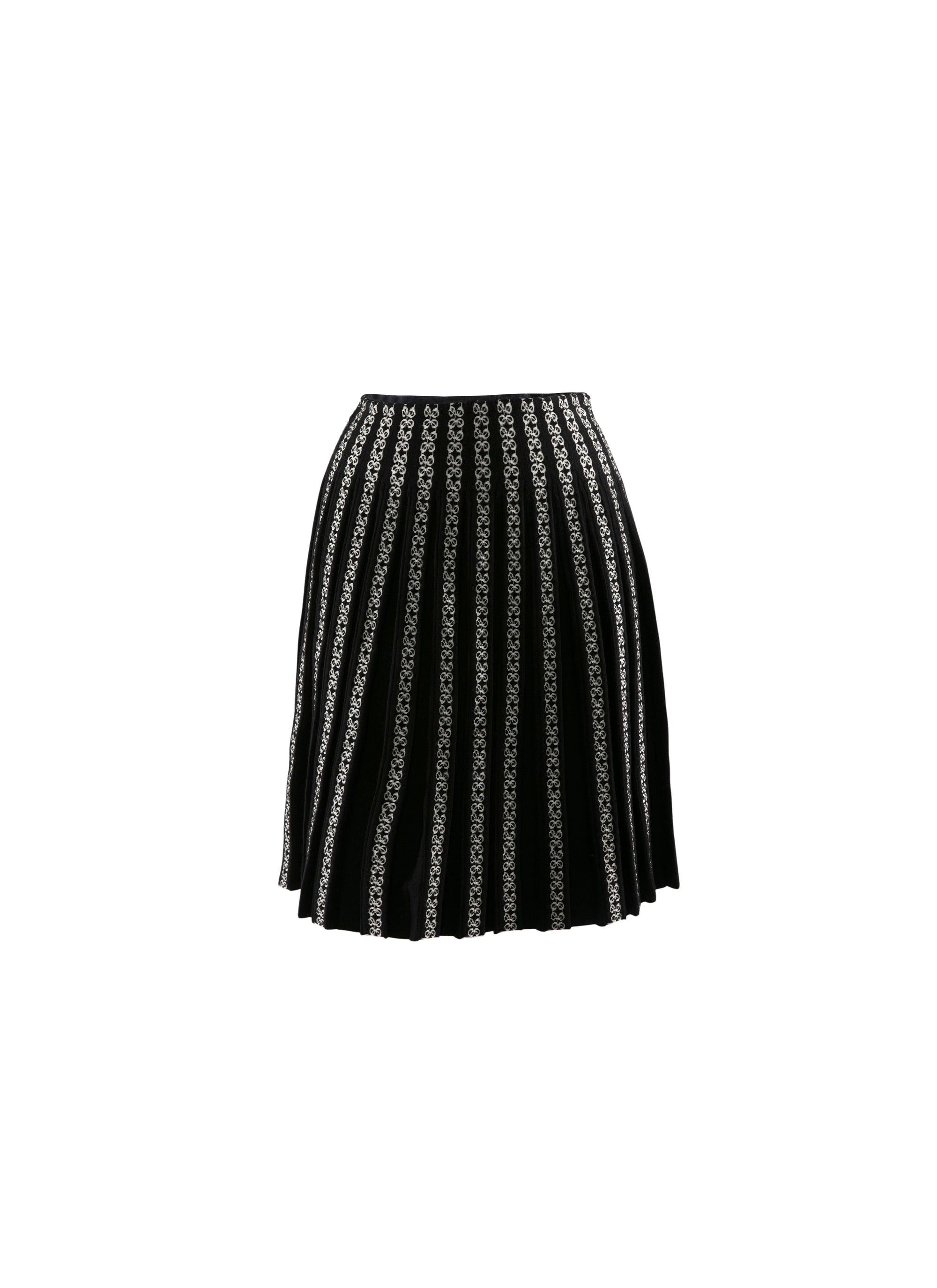 Jupe courte plissée à détails contrastés - Noir & Blanc