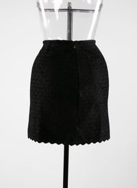 Embroidered mini skirt - Black intense