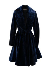 Manteau en velours évasé - Bleu Royal