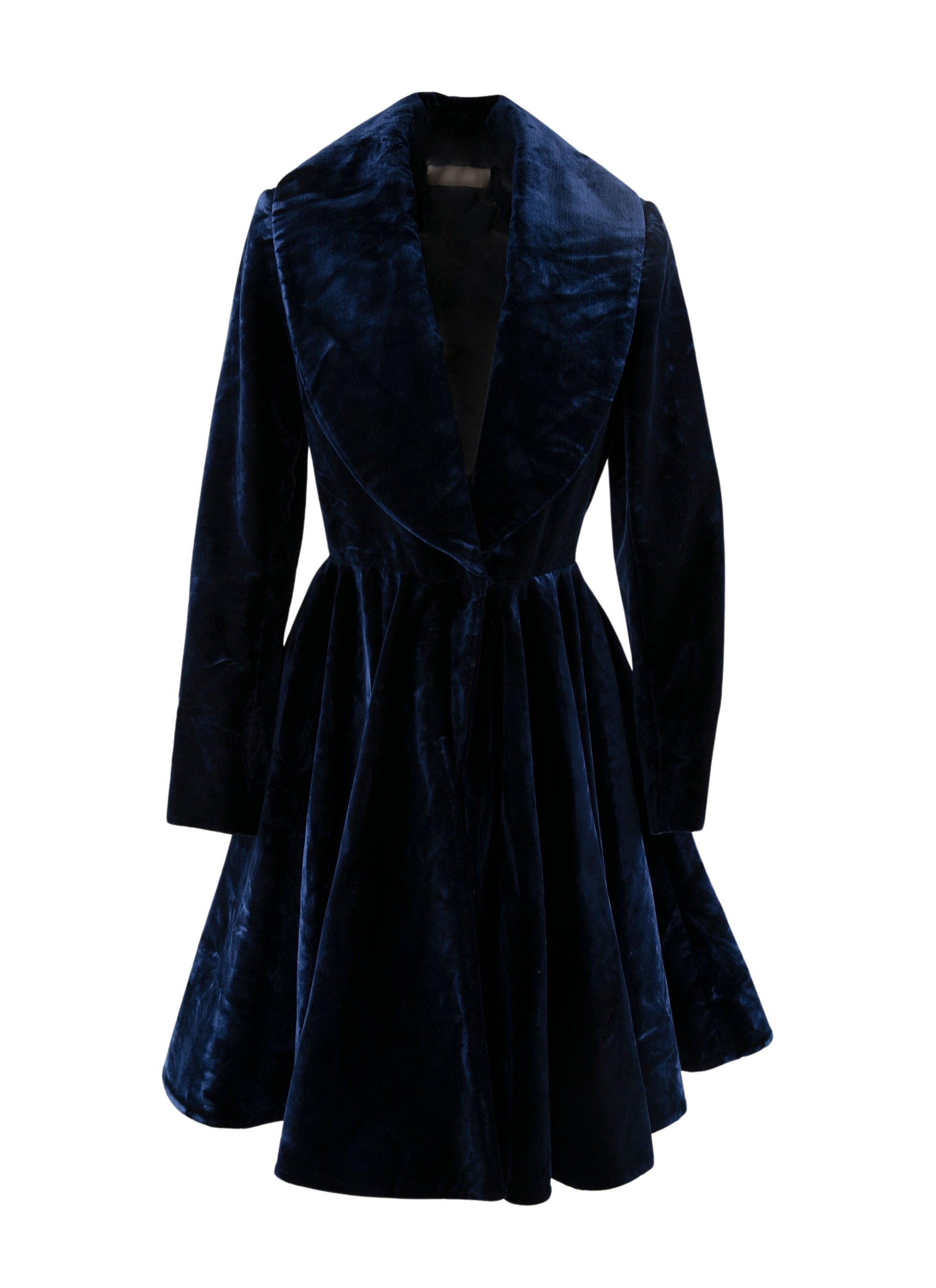 Manteau en velours évasé - Bleu Royal
