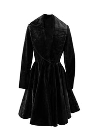 Manteau en velours évasé - Noir