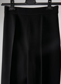 Fluid high-waisted trousers - Black intense