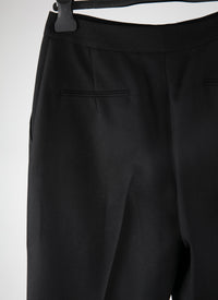 Wool straight leg trousers - Intense Black
