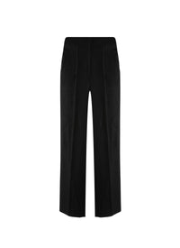 Wool straight leg trousers - Intense Black