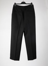 Wool straight leg trousers - Intense Black