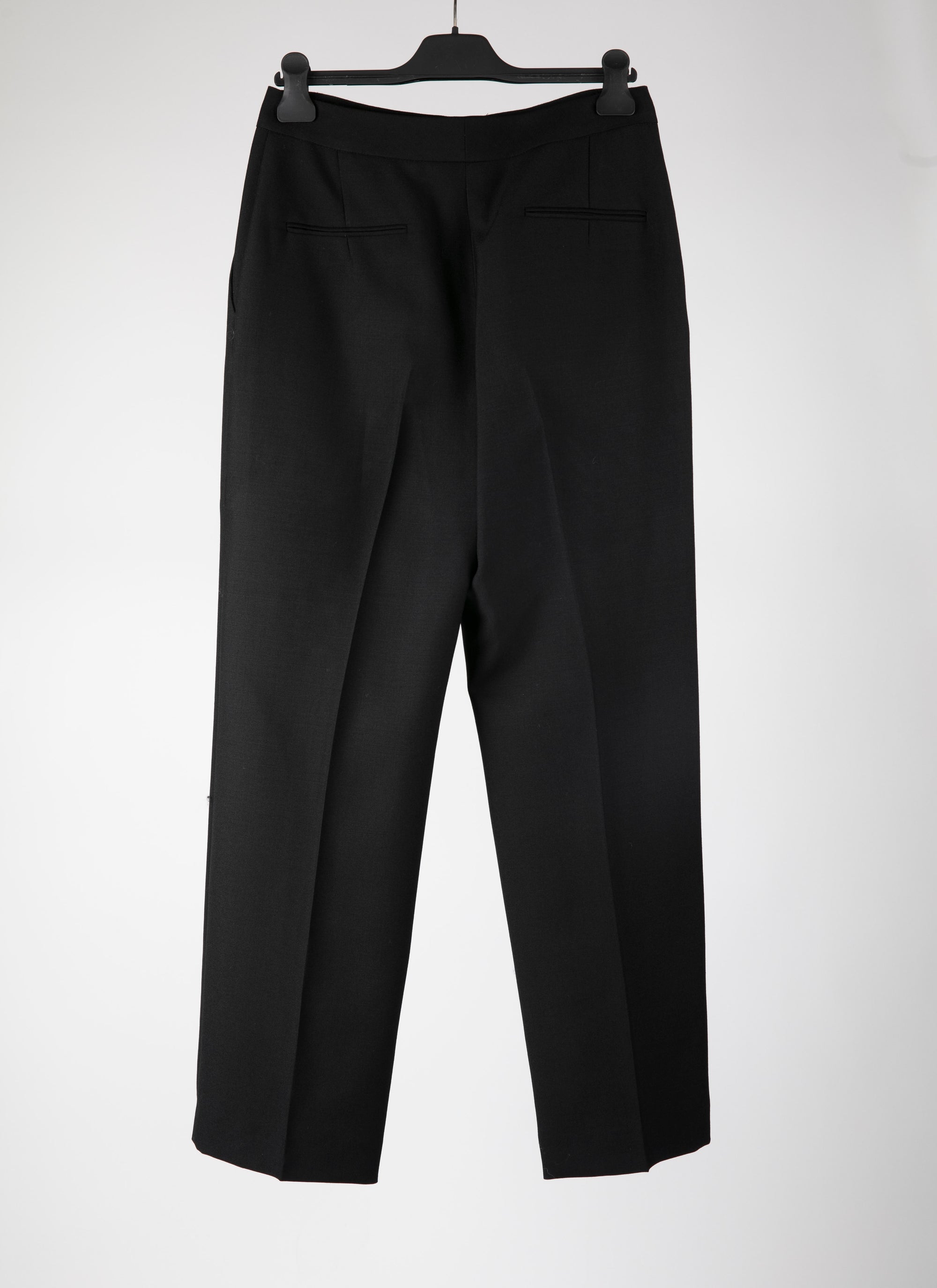 Wool straight leg trousers - Intense Black
