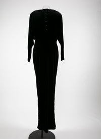 Robe à manches longues boutonnée au dos - Noir