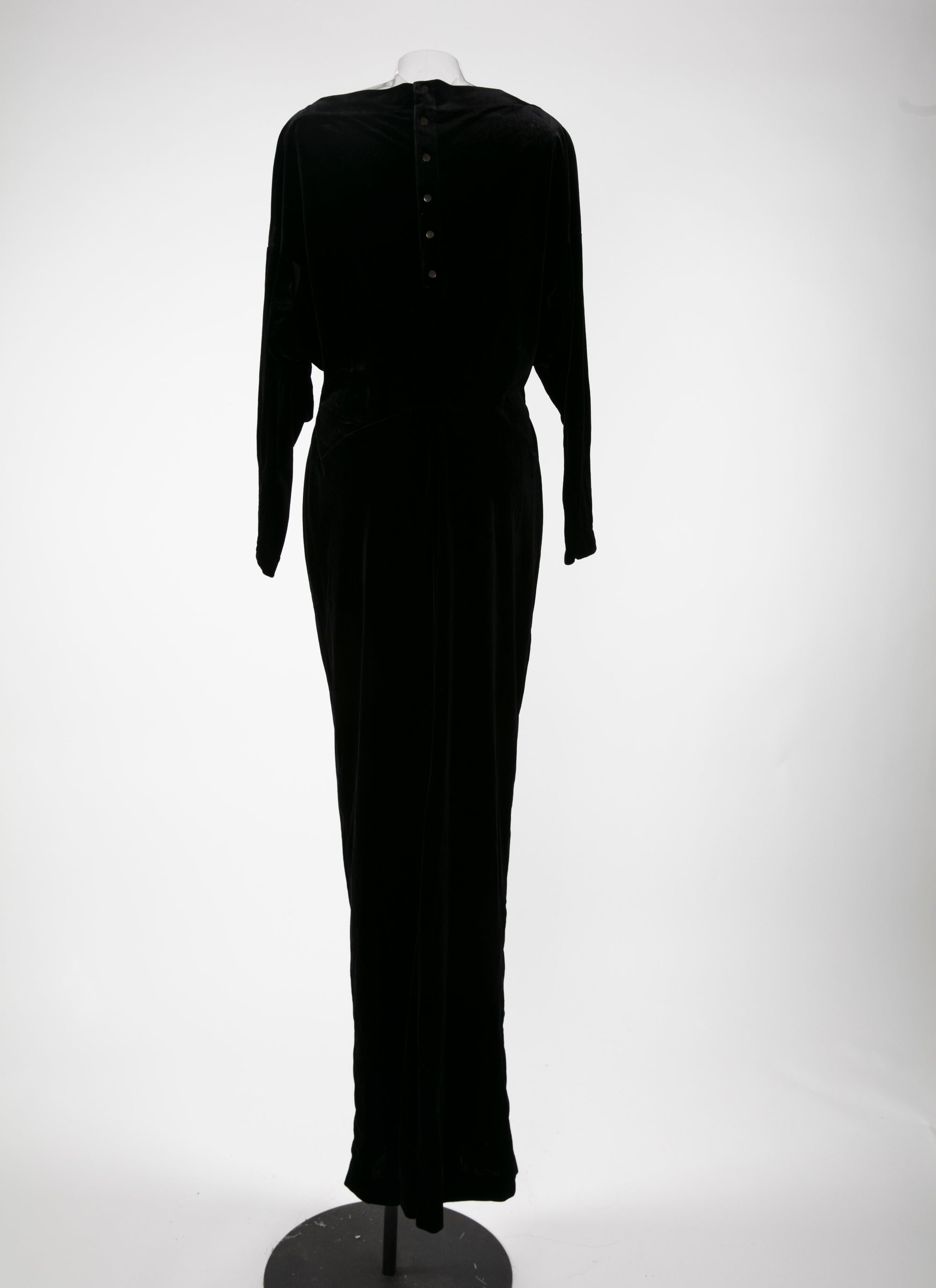 Robe à manches longues boutonnée au dos - Noir