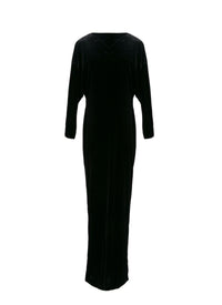 Robe à manches longues boutonnée au dos - Noir