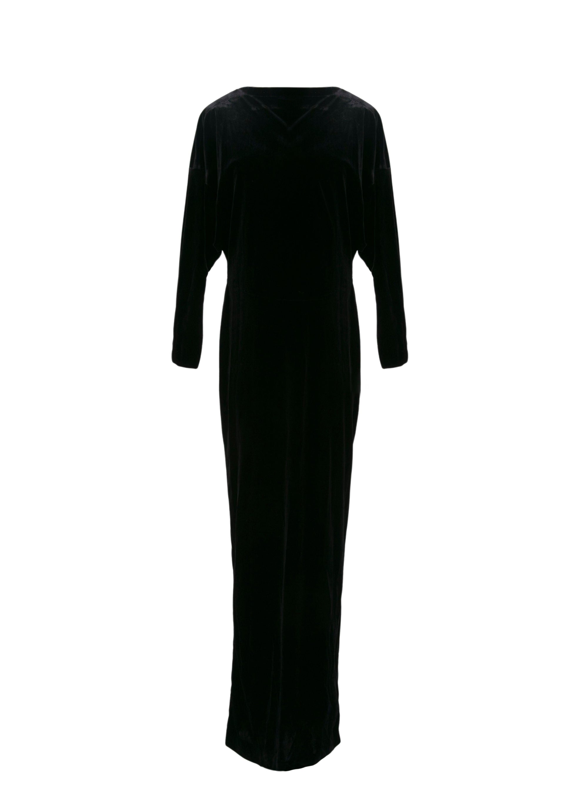 Robe à manches longues boutonnée au dos - Noir