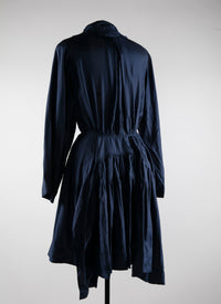 Robe à manches longues en soie - Petrole foncé
