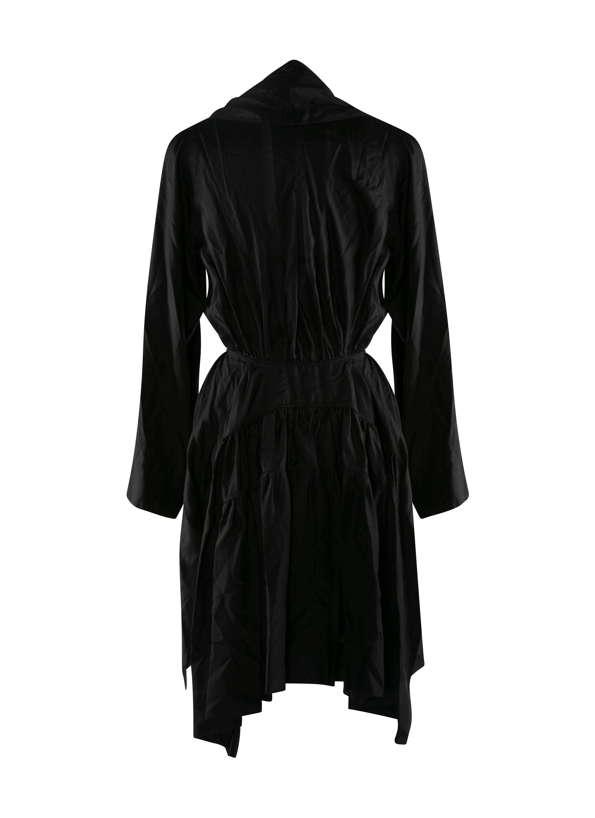 Robe à manches longues en soie - Noir