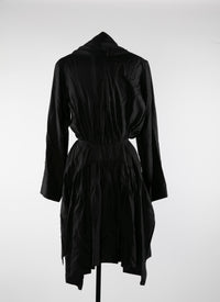 Long-sleeved silk dress - Intense Black