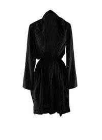 Long-sleeved silk dress - Intense Black