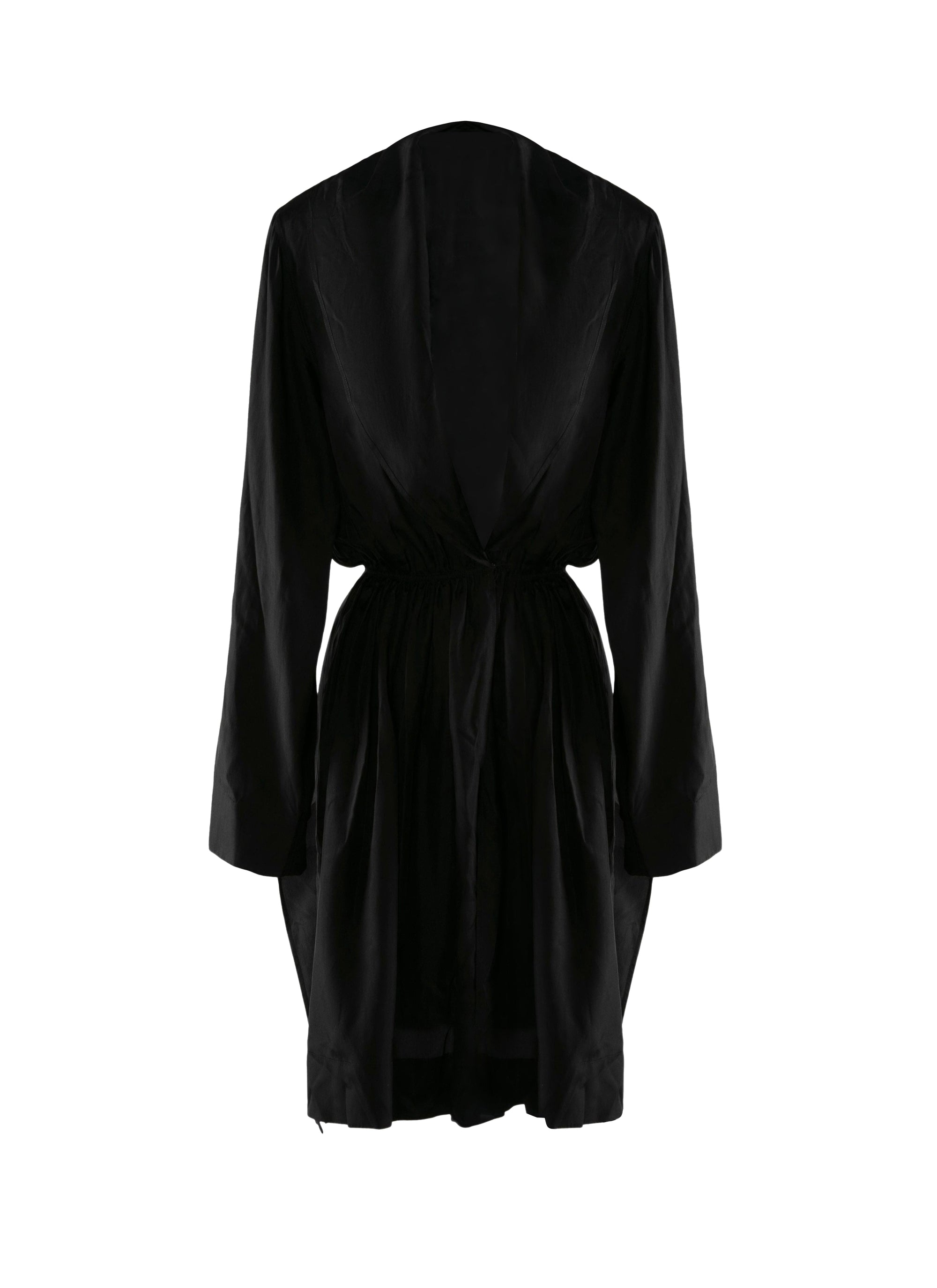 Robe à manches longues en soie - Noir