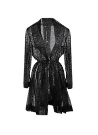 Long-sleeved floral dress - Black intense