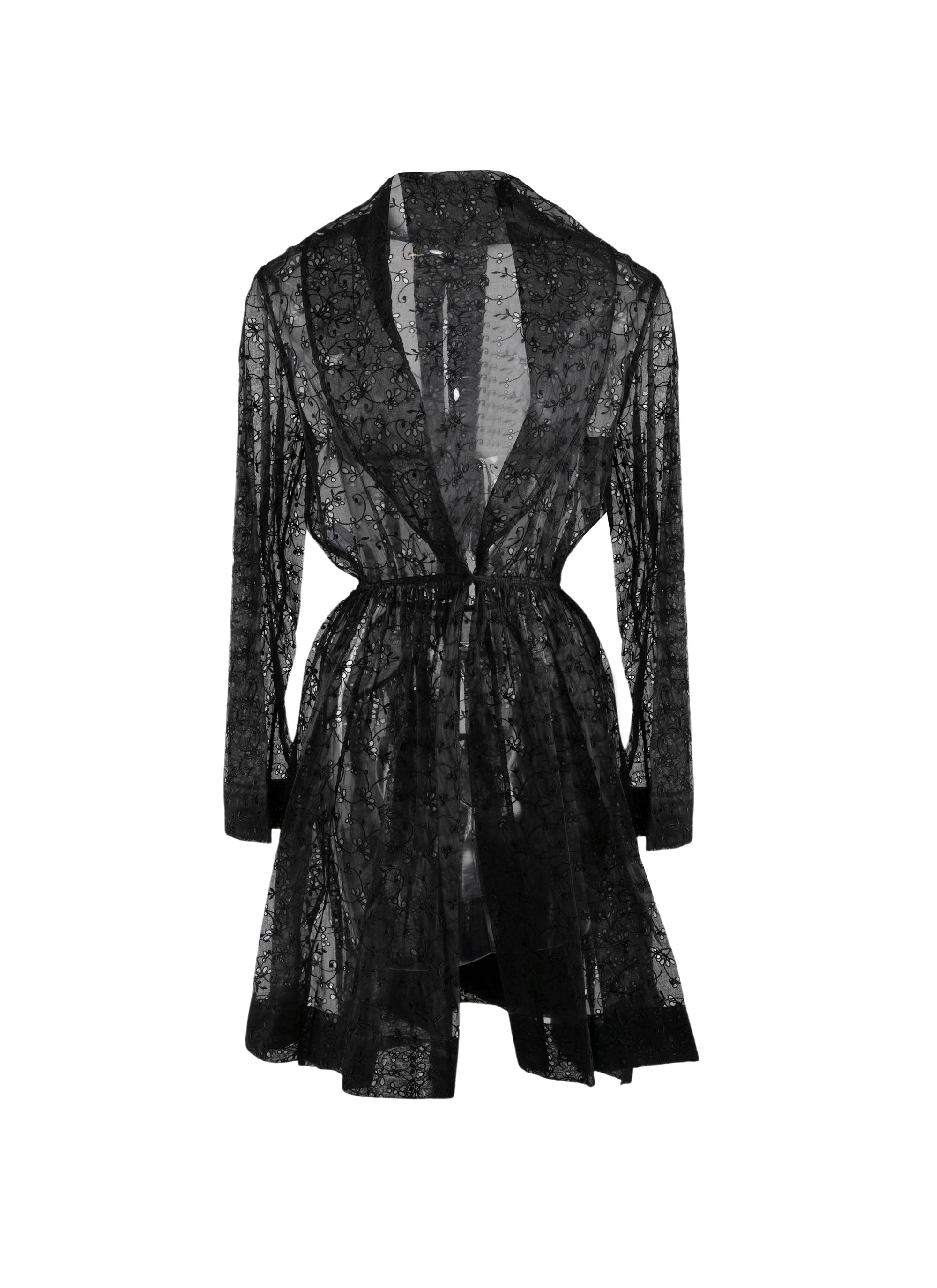 Long-sleeved floral dress - Black intense