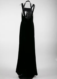 Sleeveless halter maxi dress - Black Gloss