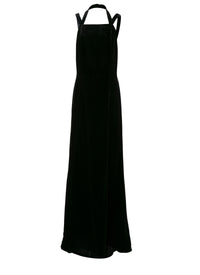 Sleeveless halter maxi dress - Black Gloss