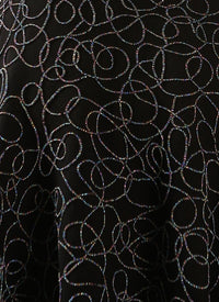 Robe brodée sans manches Rainbow en laine - Noir