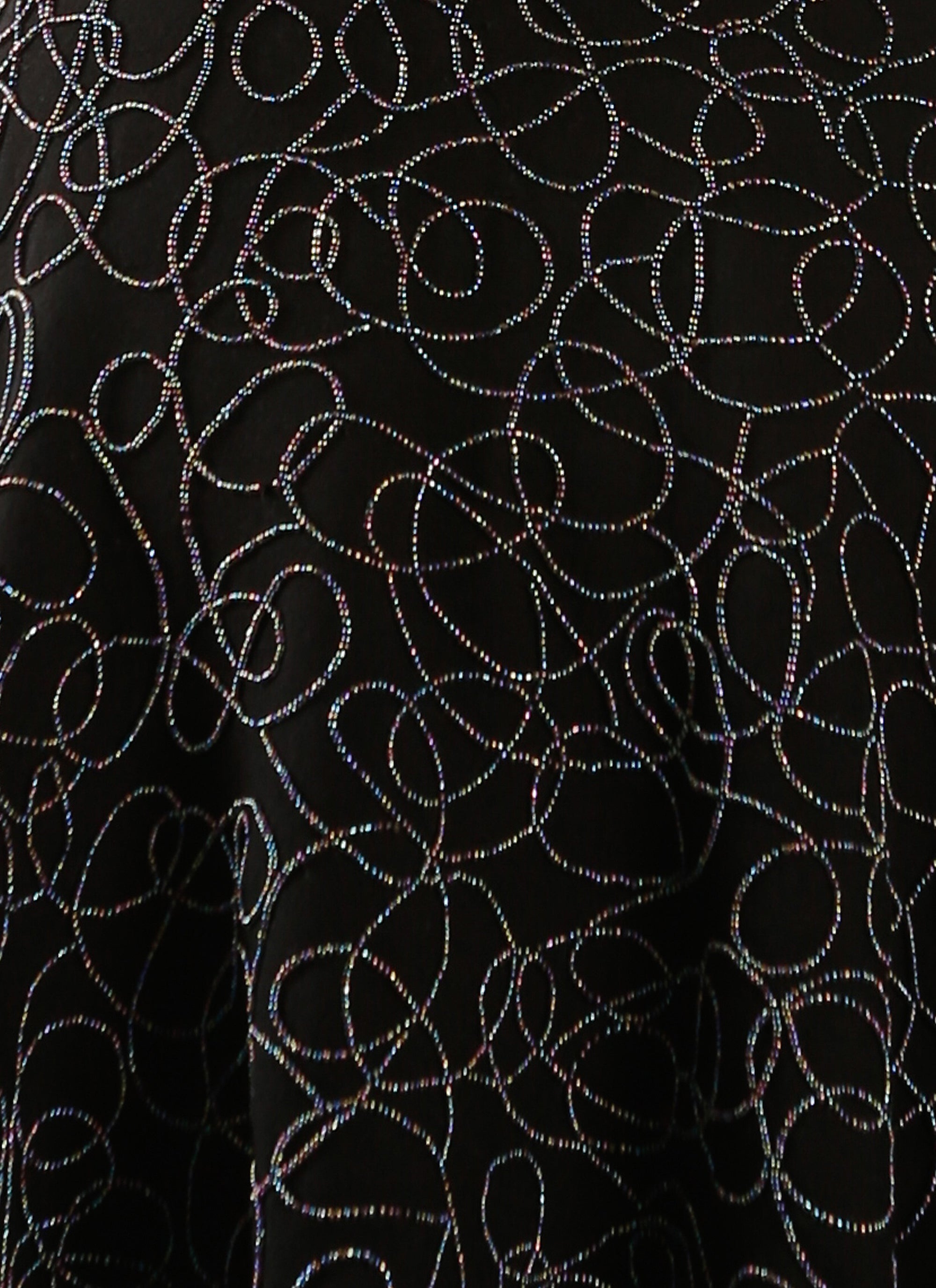 Robe brodée sans manches Rainbow en laine - Noir