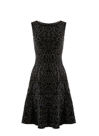 Robe brodée sans manches Rainbow en laine - Noir