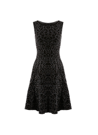 Robe brodée sans manches Rainbow en laine - Noir