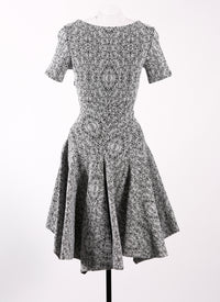 Spider knitted short-sleeved dress - White & Black