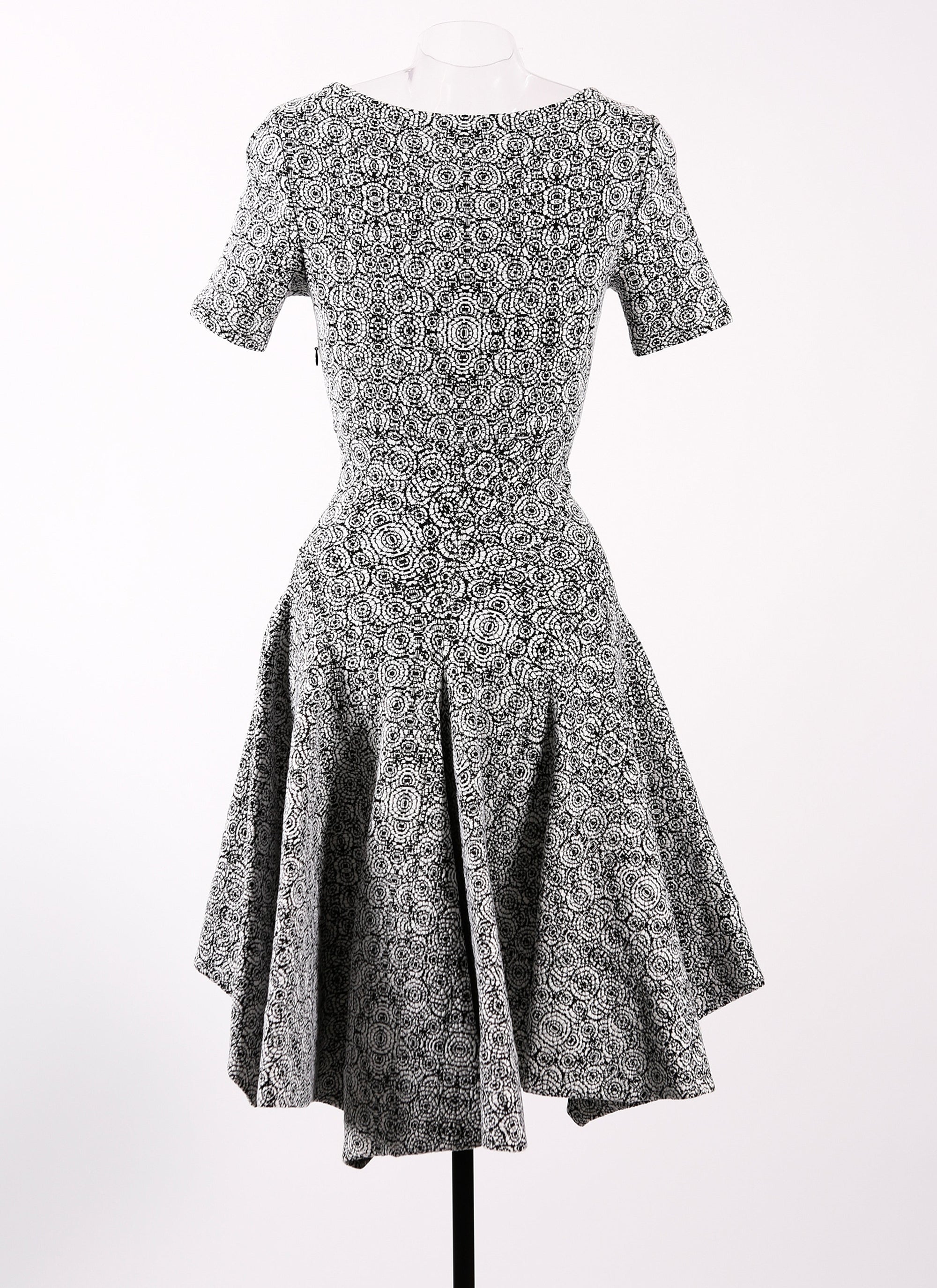 Robe à manches courtes Spider en maille - Blanc & Noir