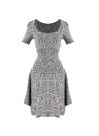 Spider knitted short-sleeved dress - White & Black