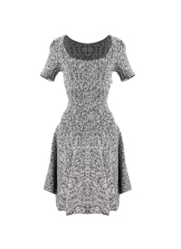 Robe à manches courtes Spider en maille - Blanc & Noir