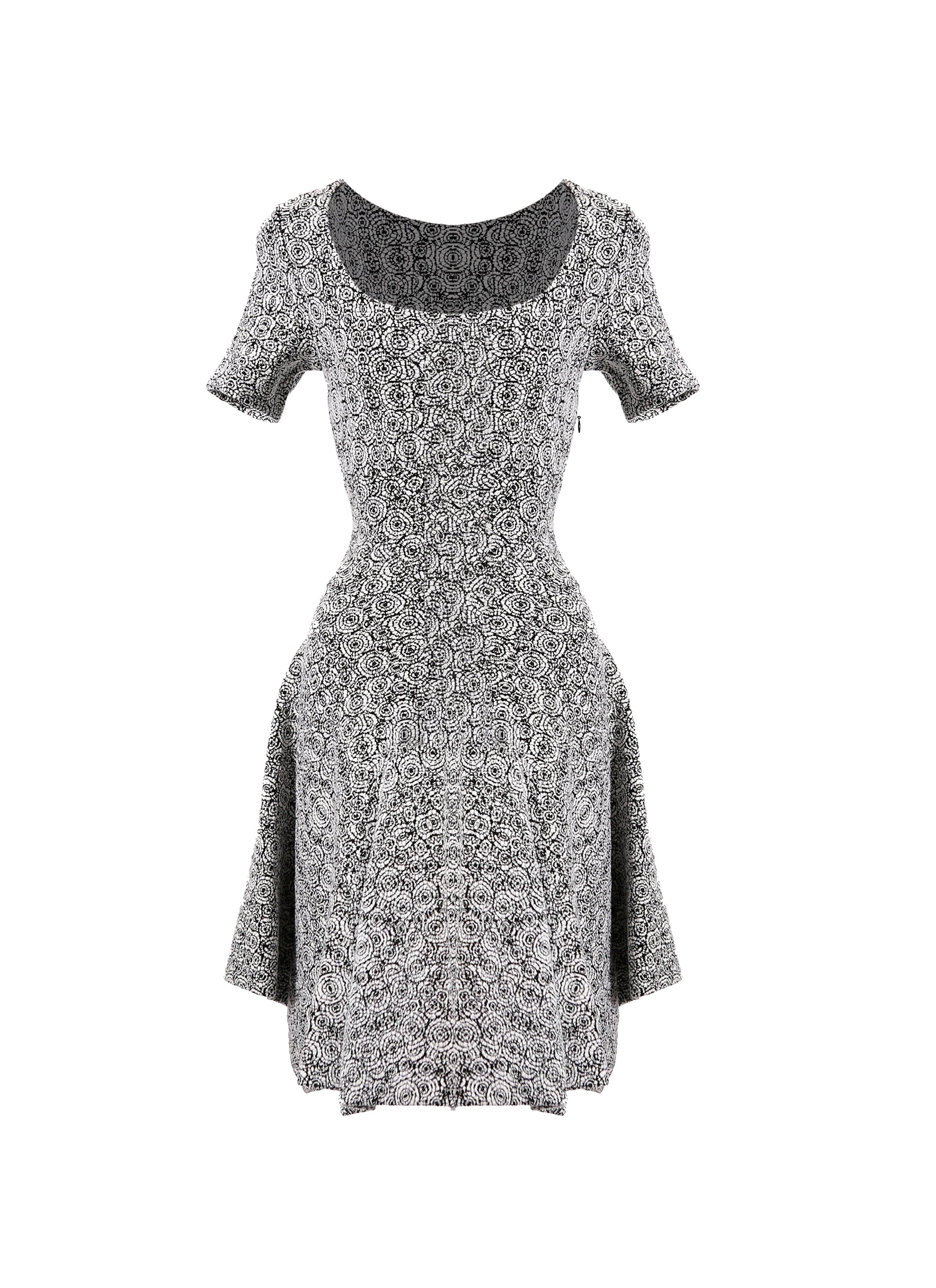 Robe à manches courtes Spider en maille - Blanc & Noir